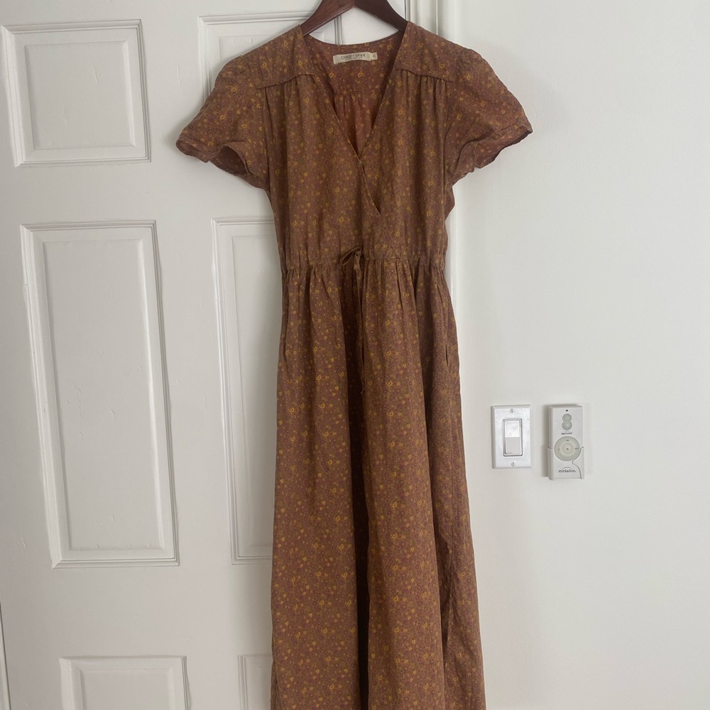 Dawn Dress in magenta blooming vine